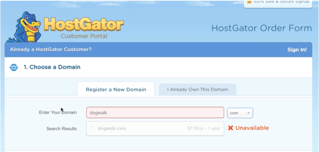 buy domain name hostgator