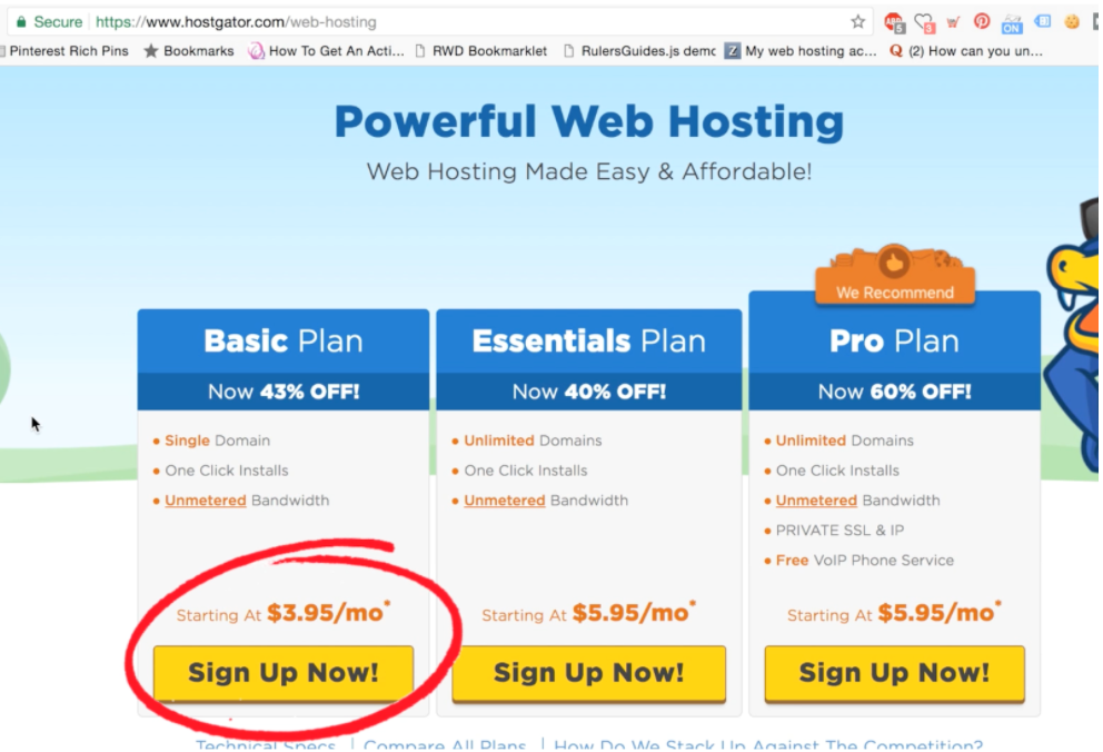 website hosting hostgator